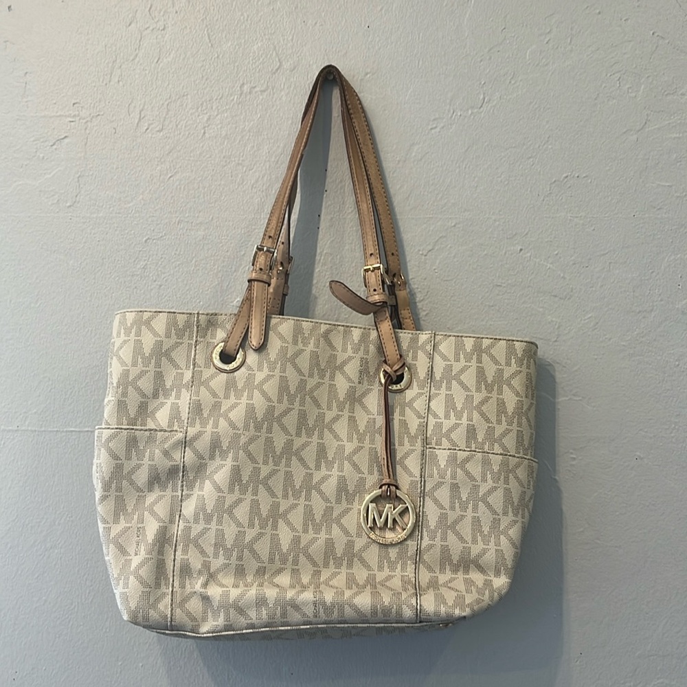 Cream & tan Michael Kors purse